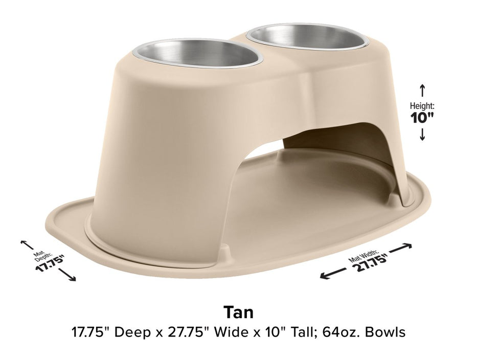 WeatherTech Double High Pet Feeding System - 10" with 64 oz Stainless Steel Bowls - 787765769709