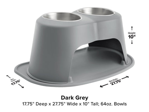 WeatherTech Double High Pet Feeding System - 10" with 64 oz Stainless Steel Bowls - 787765713917