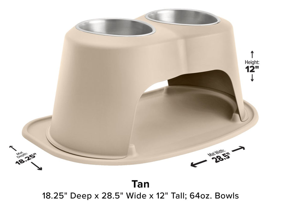 WeatherTech Double High Pet Feeding System - 12" with 64 oz Stainless Steel Bowls - 787765181167
