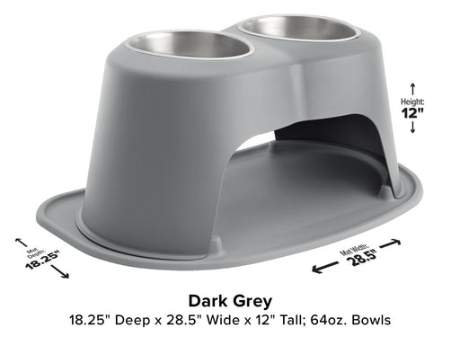 WeatherTech Double High Pet Feeding System - 12" with 64 oz Stainless Steel Bowls - 787765798570