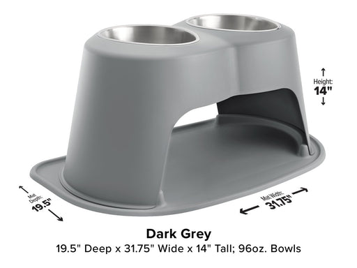 WeatherTech Double High Pet Feeding System - 14" with 96 oz Stainless Steel Bowls - 787765623339