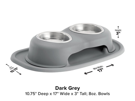 WeatherTech Double High Pet Feeding System - 3" with 8 oz Stainless Steel Bowls - 787765510844