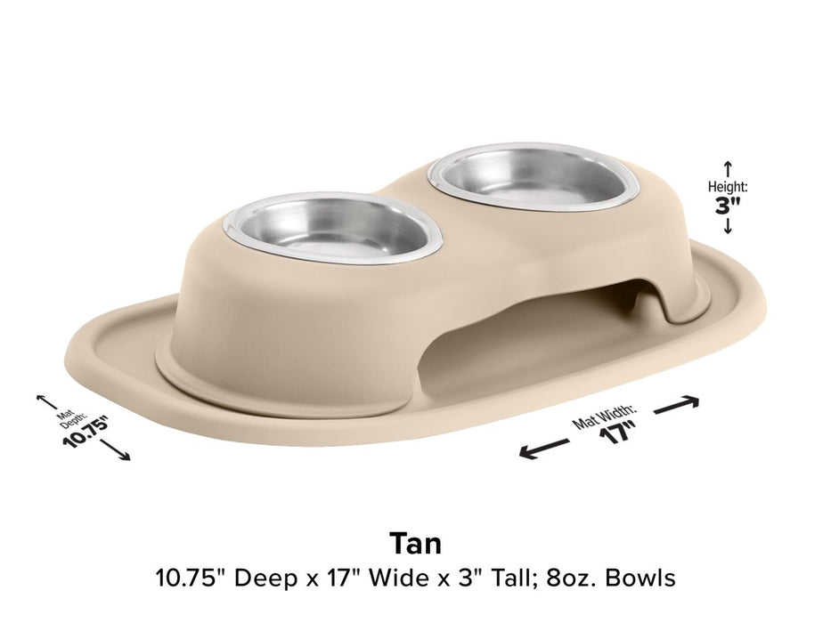 WeatherTech Double High Pet Feeding System - 3" with 8 oz Stainless Steel Bowls - 787765138567