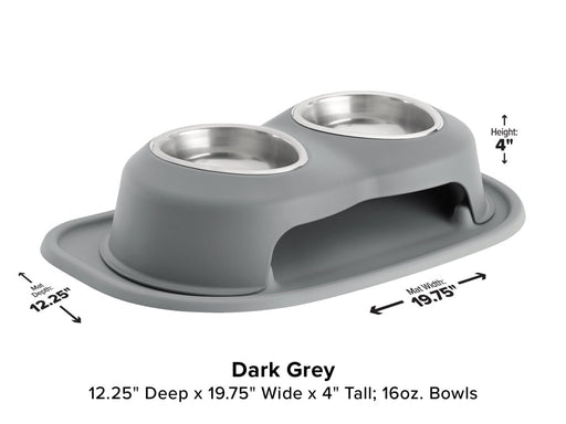 WeatherTech Double High Pet Feeding System - 4" with 16 oz Stainless Steel Bowls - 787765652742