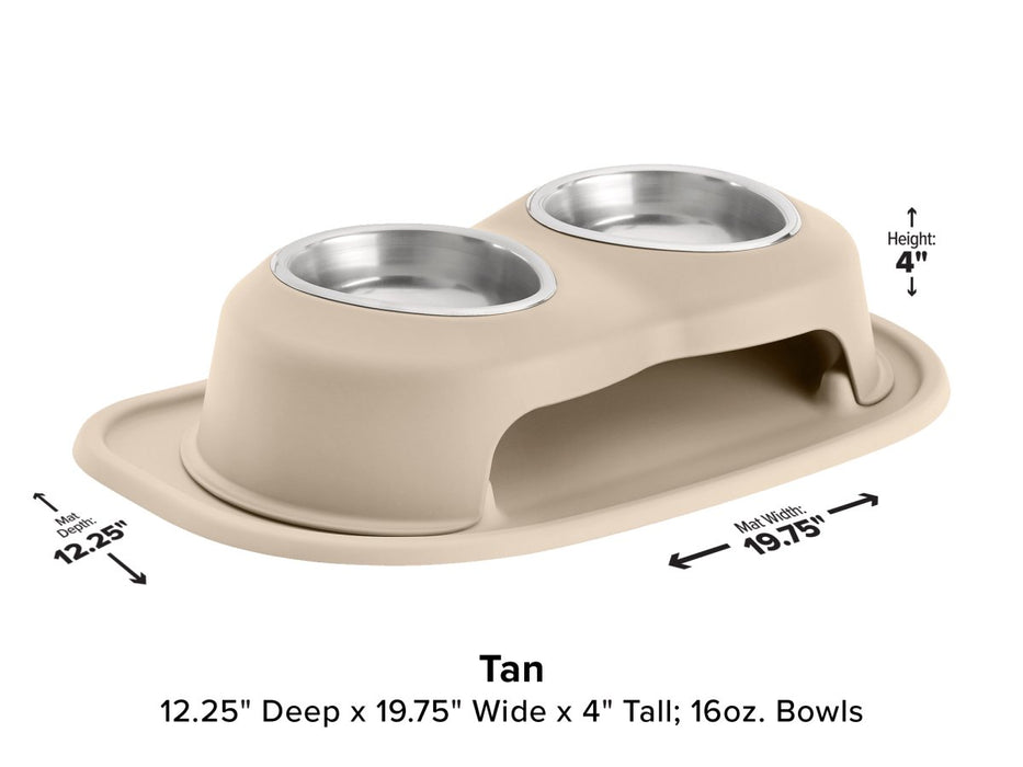 WeatherTech Double High Pet Feeding System - 4" with 16 oz Stainless Steel Bowls - 787765748490