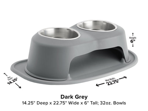 WeatherTech Double High Pet Feeding System - 6" with 32 oz Stainless Steel Bowls - 787765368544