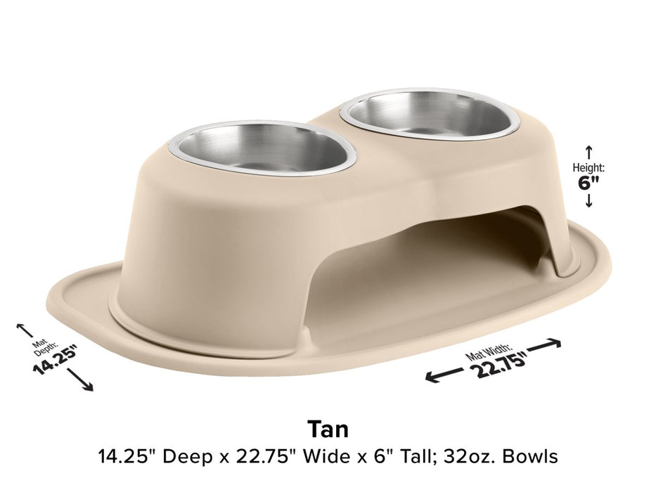 WeatherTech Double High Pet Feeding System - 6" with 32 oz Stainless Steel Bowls - 787765283427
