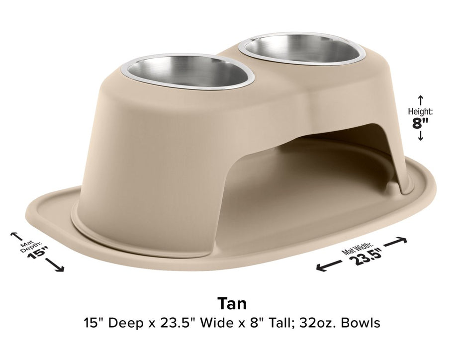 WeatherTech Double High Pet Feeding System - 8" with 32 oz Stainless Steel Bowls - 787765777995