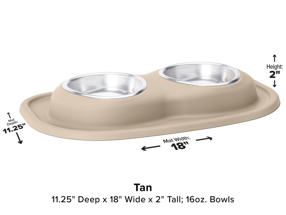 WeatherTech Double Low Pet Feeding System - 16 oz Stainless Steel Bowls - 787765565202