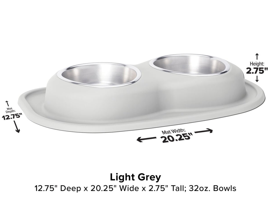 WeatherTech Double Low Pet Feeding System - 32 oz Stainless Steel Bowls - 787765815680