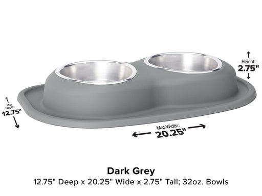 WeatherTech Double Low Pet Feeding System - 32 oz Stainless Steel Bowls - 787765979764