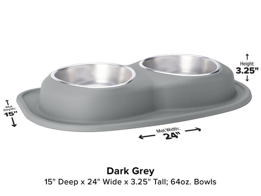 WeatherTech Double Low Pet Feeding System - 64 oz Stainless Steel Bowls - 787765279543