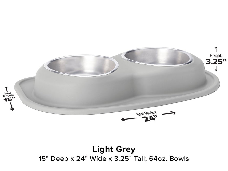 WeatherTech Double Low Pet Feeding System - 64 oz Stainless Steel Bowls - 787765707732