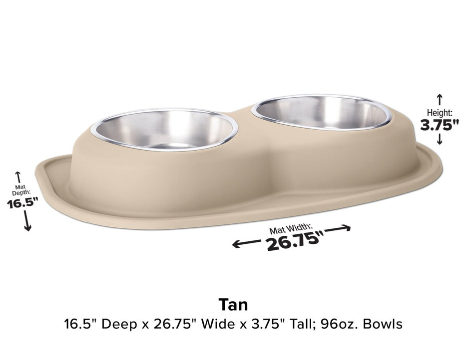WeatherTech Double Low Pet Feeding System - 96 oz Stainless Steel Bowls - 787765875387