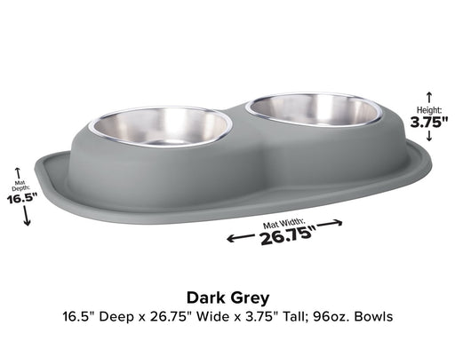 WeatherTech Double Low Pet Feeding System - 96 oz Stainless Steel Bowls - 787765833776