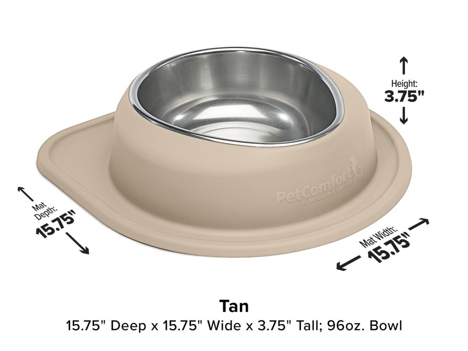 WeatherTech Single Low Pet Feeding System - 96 oz Stainless Steel Bowl - 787765284059