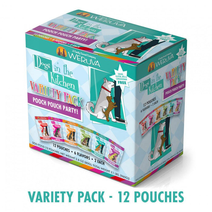 Weruva Dogs in the Kitchen Grain Free Pooch Pouch Party! Variety Pack Wet Dog Food Pouches - 878408001611