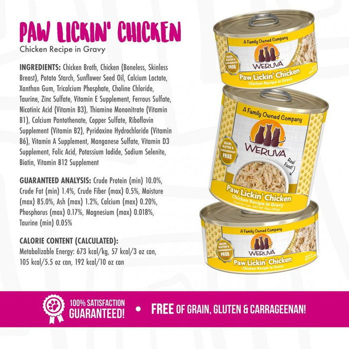 Weruva Grain Free Paw Lickin' Chicken Canned Cat Food - 878408000218