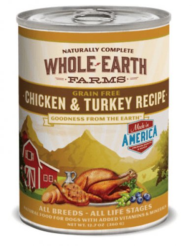 Whole Earth Farms Grain Free Chicken and Turkey Recipe Canned Dog Food - 022808854807