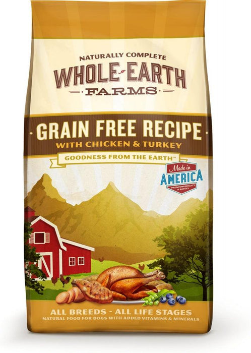 Whole Earth Farms Grain Free Recipe with Chicken and Turkey Dry Dog Food - 022808855361