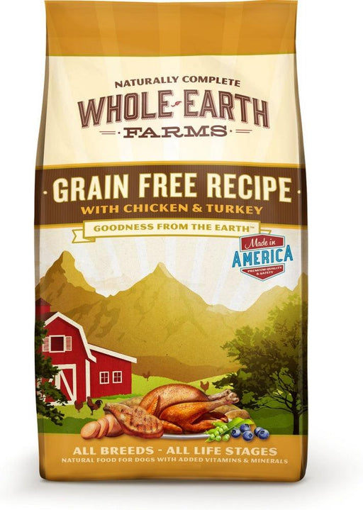 Whole Earth Farms Grain Free Recipe with Chicken and Turkey Dry Dog Food - 022808855361