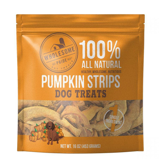 Wholesome Pride All Natural Pumpkin Strips Dog Treats - 700603682947