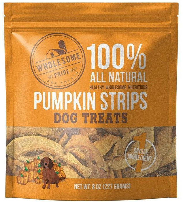Wholesome Pride Pumpkin Strips Dog Treats - 853614005363