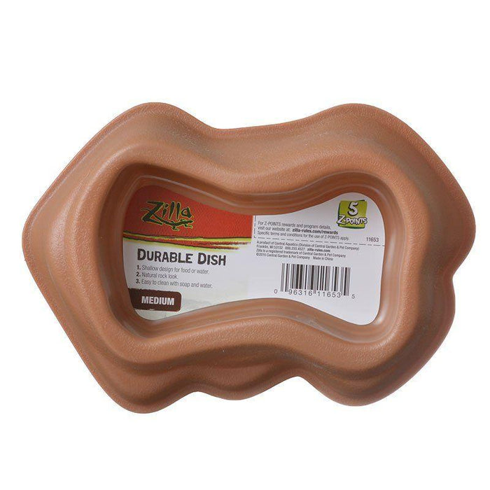 Zilla Durable Dish for Reptiles - Brown - 096316116535