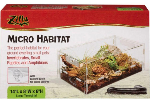Zilla Micro Habitat Terrestrial for Ground Dwelling Small Pets - 096316001541