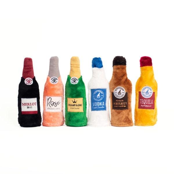 ZippyPaws Happy Hour Crusherz Champagne Plush Dog Toy - 818786019242