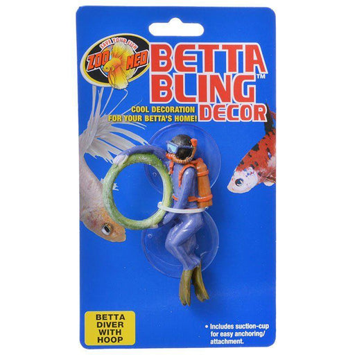 Zoo Med Betta Bling Diver with Hoop Decor - 097612242225