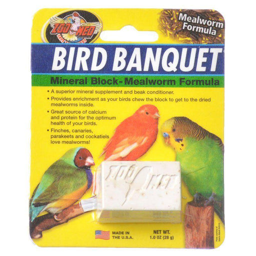 Zoo Med Bird Banquet Mineral Block - Mealworm Formula - 097612118308