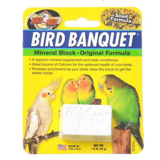 Zoo Med Bird Banquet Mineral Block - Original Seed Formula - 097612118001