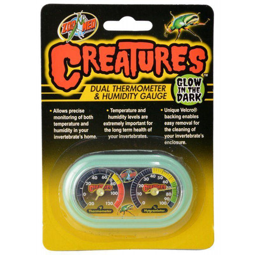 Zoo Med Creatures Dual Thermometer & Humidity Gauge - 097612008111