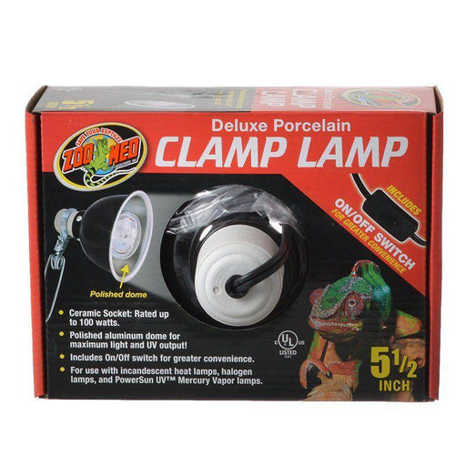 Zoo Med Deluxe Porcelain Clamp Lamp - Black - 097612321104