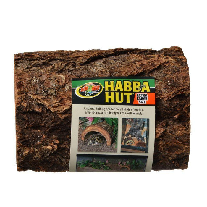 Zoo Med Habba Hut Natural Half Log with Bark Shelter - 097612200843
