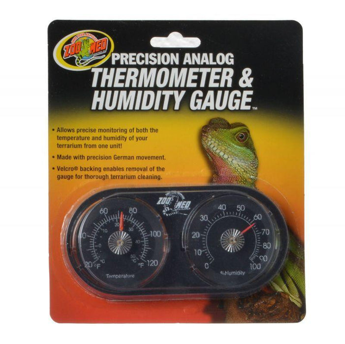 Zoo Med Precision Analog Thermometer & Humidity Gauge - 097612300222