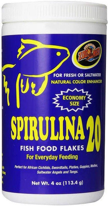 Zoo Med Spirulina 20 Flakes Fish Food - 097612260045