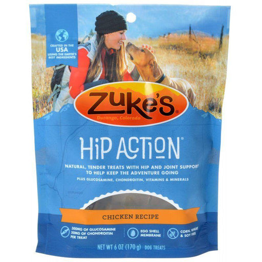 Zukes Hip Action Hip & Joint Supplement Dog Treat - Roasted Chicken Recipe - 613423211108