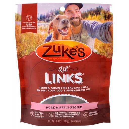Zukes Lil' Links Dog Treat - Pork & Apple Recipe - 613423410556
