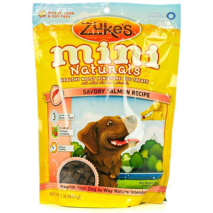 Zukes Mini Naturals Dog Treat - Savory Salmon Recipe - 013423330241