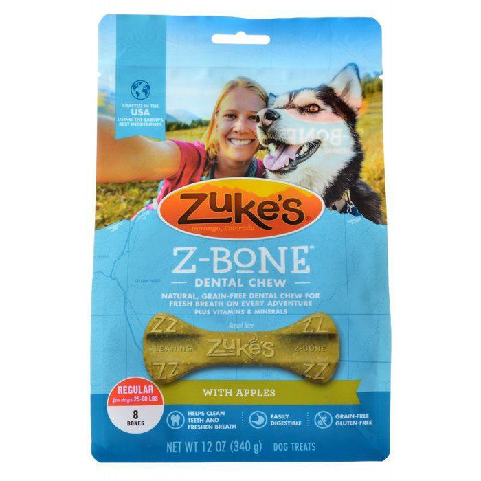 Zukes Z-Bones Dental Chews - Clean Apple Crisp - 613423824254