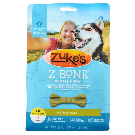 Zukes Z-Bones Dental Chews - Clean Apple Crisp - 613423824155
