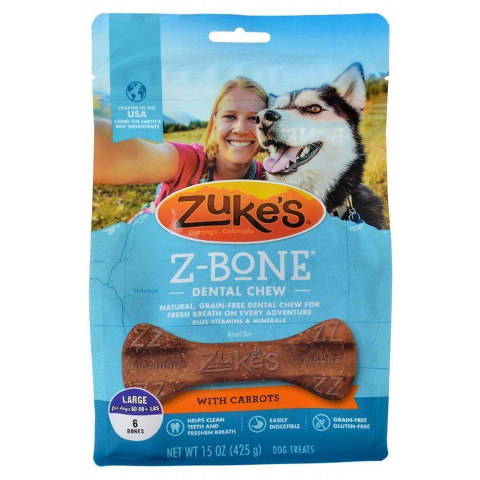 Zukes Z-Bones Dental Chews - Clean Carrot Crisp - 613423824360