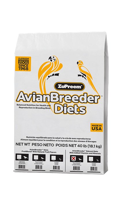 Zupreem AvianBreeder Natural Food with Added Vitamins and Minerals for Parrots and Conures - 762177756004