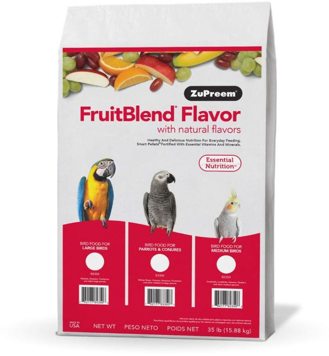 ZuPreem FriutBlend with Natural Fruit Flavors Pellet Birds Food for Large Bird (Macaw and Cockatoo) - 762177843506