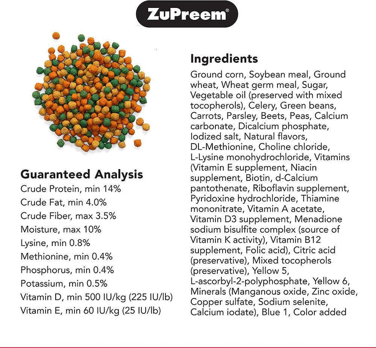 Zupreem VeggieBlend Flavor Food with Natural Flavors for Medium Birds - 762177860206