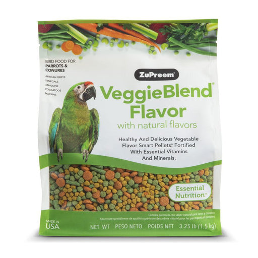 Zupreem VeggieBlend Flavor Food with Natural Flavors for Parrots and Conures - 762177860305
